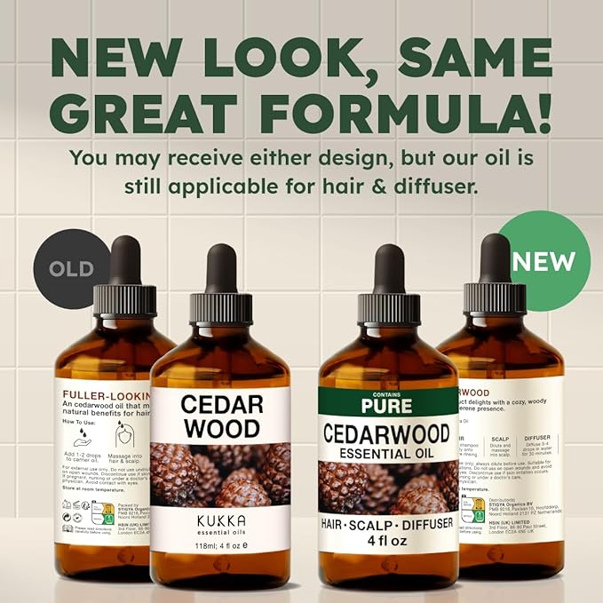 100% Pure Cedarwood Oil - 4 Fl Oz Cedarwood Essential Oil for Hair, Skin, Diffuser, Aromatherapy & DIY Soap Making Scent