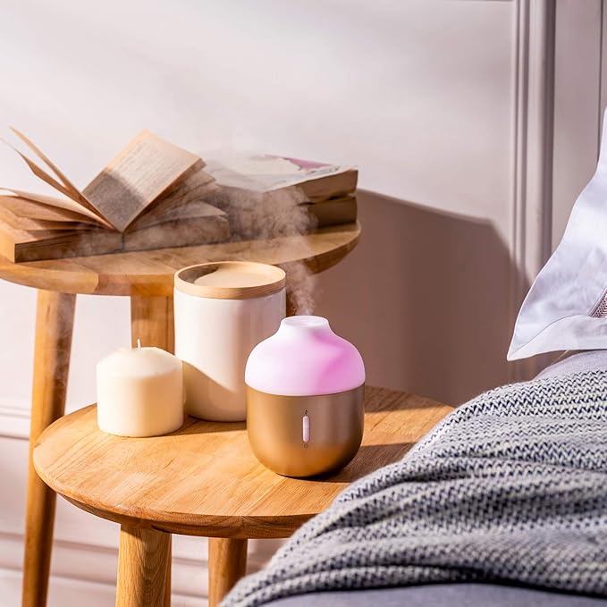 Diffuser for Essential Oils - Ultrasonic Aroma Diffuser with 2 in 1 100ml and 500ml Dual Capacity, Matte Gold