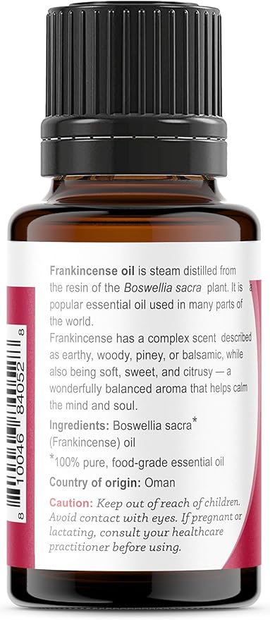 Viva Doria Frankincense Essential Oil, 100% Pure, Natural Essential Oil, Undiluted, for Aromatherapy | Food Grade, 15 mL (0.5 Fluid Ounce)