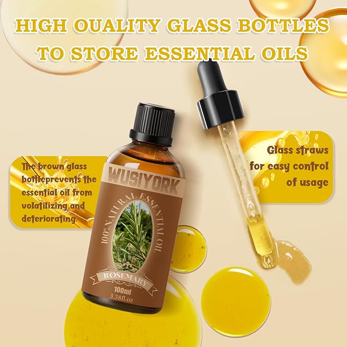 Rosemary Essential Oil 100ML - 100% Pure and Natural Therapeutic Grade Oils for Aromatherapy Diffuser - 3.4 Fl Oz/Rosemary