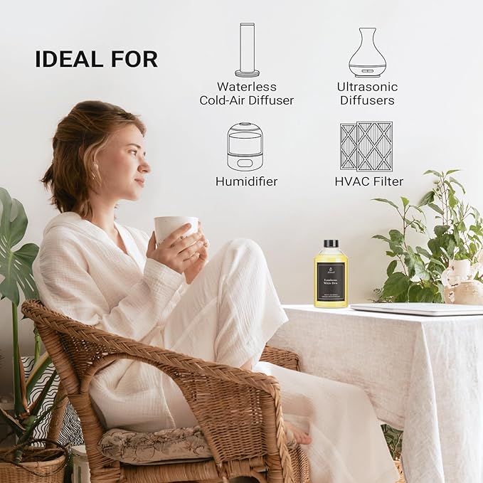 JCLOUD Smart Scent Air Machine 1000ML, Hotel Scent Diffuser Cover Up to 4500 Sq. Ft., Black & Luminous White Dew Diffusers Oil 500ML - Inspired by The Westin Hotel Scent