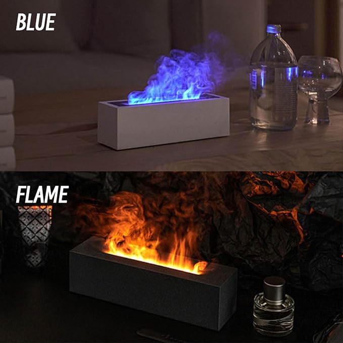 Nordic Mist Essential Oil Diffuser, Aromatherapy Humidifier with Flame Light Effect, Large Capacity 500ml Ultrasonic Diffuser for Home Office Yoga Spa, Quiet Operation 7 Color LED (White)