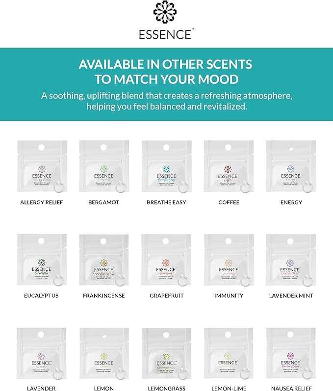 Essence Wearable Aromatherapy Nasal Diffuser – Breathe Easy Essential Oil Nose Ring Refresh Kit – Personal Scent Clip for Travel, Work & Everyday Use – Made in USA