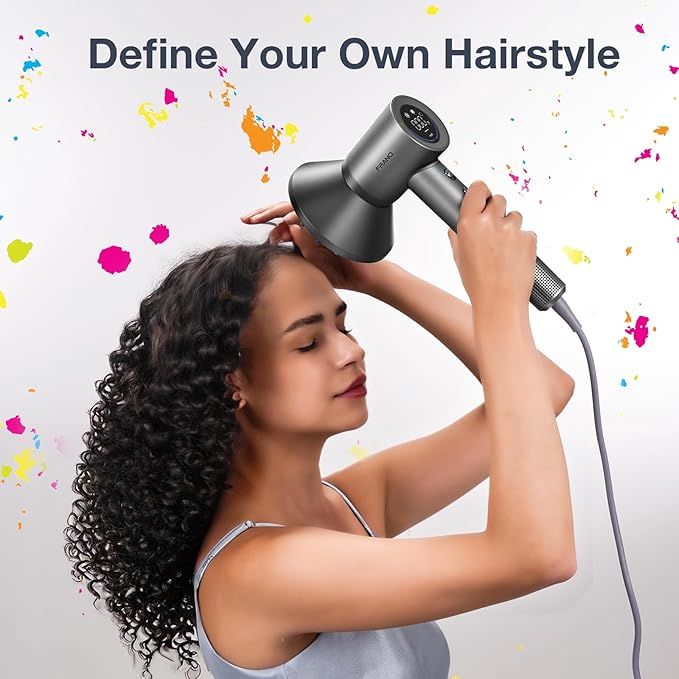 Hair Dryer for Women, Professional High-Speed & 200 Million Ionic Hairdryer, Fast-Drying Low Noise with Magnetic Diffuser & Nozzle, HD Display, Light and Quiet Hair Blow Dryer, Gifts for Men and Women