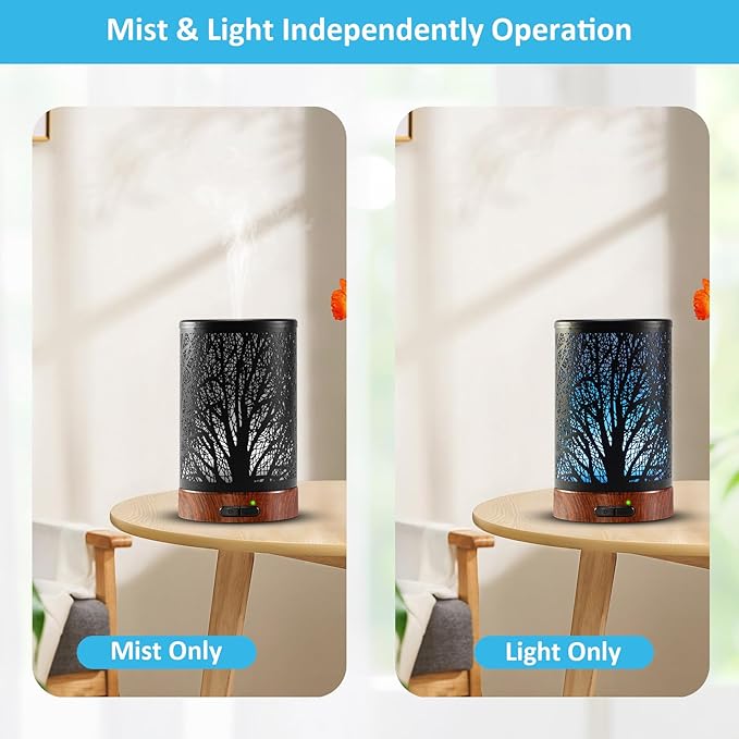 Oil Diffuser & Essential Oils Set - Oil Diffuser 150ml with 6 Essential Oils Set, Aromatherapy Cool Mist Oil Diffusers for Essential Oils, Auto Shut-Off,7 Colors Night Light,Gifts for Mom