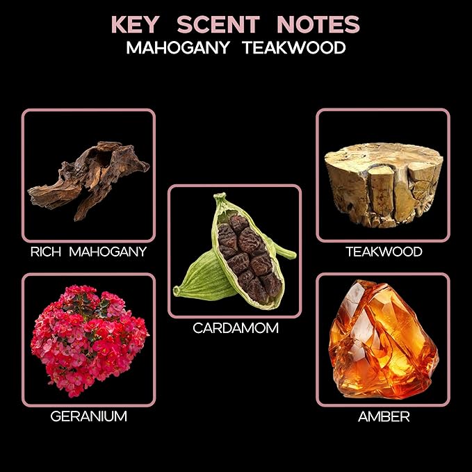 LOVSPA Mahogany Teakwood Diffuser Oil - Luxury Essential Oils for Diffuser Refill & Air Freshener Room Spray - Long-Lasting & Natural Home Fragrance, Scented Oil for Diffusers, USA Made, 4oz