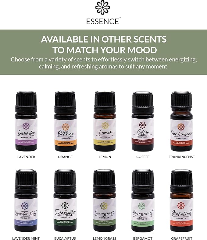Essence Lemongrass Essential Oil, 5 ml | Aromatherapy Oil for Diffusers & Personal Use | Natural Fragrance for Relaxation, Clarity & Wellness | Made in USA | Fresh & Citrusy Scent