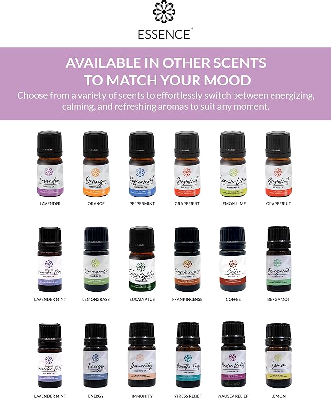Essence Pearl Travel Case | Lavender Essential Oil | Aromatherapy Nasal Diffuser & Essential Oil Carrying Case | Calming Lavender Oil Scent | Travel-Friendly Kit | Black Pod