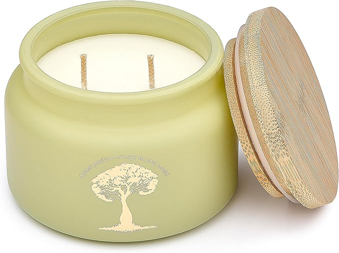 Cleansing | 2-Wick Scented Candles for Home | White Sage | Natural Non Toxic Soy Candles with Essential Oils | 50 H Long Burning | Aromatherapy Candle Jar with Lid -9.5oz