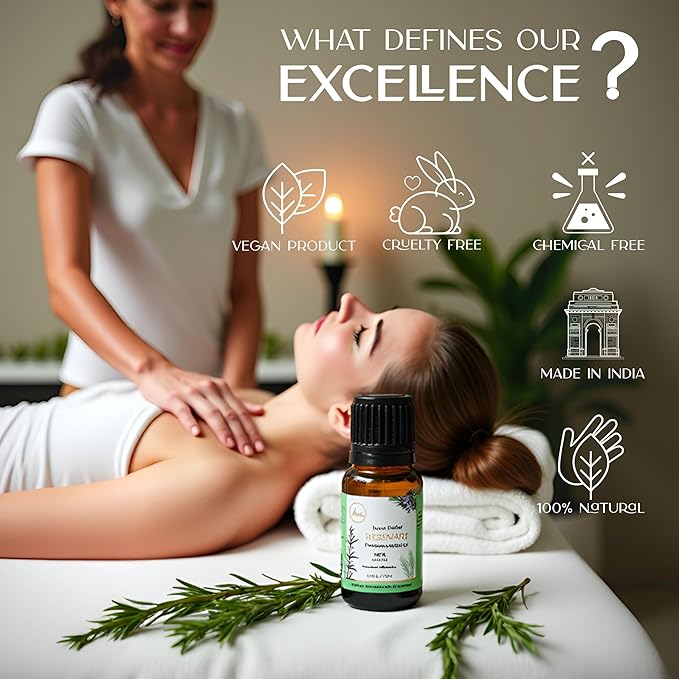 My Ace Rosemary Essential Oil | Pure, Natural & Premium Grade with Dropper for Scalp Care, Diffuser, Skin, Aromatherapy, Massage & Bath Use | 0.33 fl oz (Pack of 1)