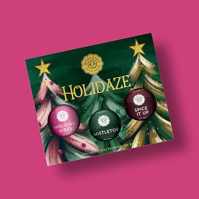 Holidaze Essential Oil Blend Set | Holiday Vibes, Mistletoe & Spice It Up | Festive Aromatherapy Oils for Diffusers & Cozy Holiday Scents