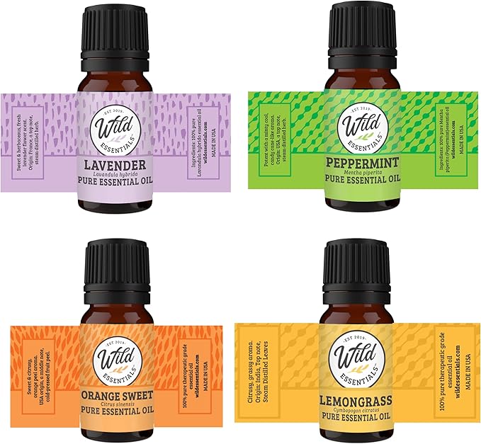 Wild Essentials No Drama Llama Necklace Essential Oil Diffuser Kit, Lavender, Lemongrass, Peppermint, Orange Oils, 8 Refill Pads, Calming Aromatherapy Gift Set, Customizable, Perfume