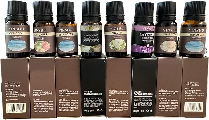 A CENTER Essential Oils Set Created for Humidifiers and Diffusers, Aromatherapy Diffuser Oils Scents, Essential Oil Kit for Home Use, Essential Oil Pack with Various Scents(8X10ML