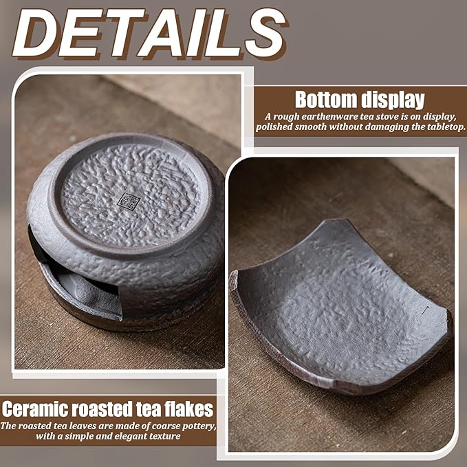 Ceramic Aromatherapy Stove Essential Oil Burner Handmade Zen Incense Burner Kit Candle Wax Melts Warmer Zen Santo Diffuser for Home Fragrance, Meditation, Relaxation & Bedroom
