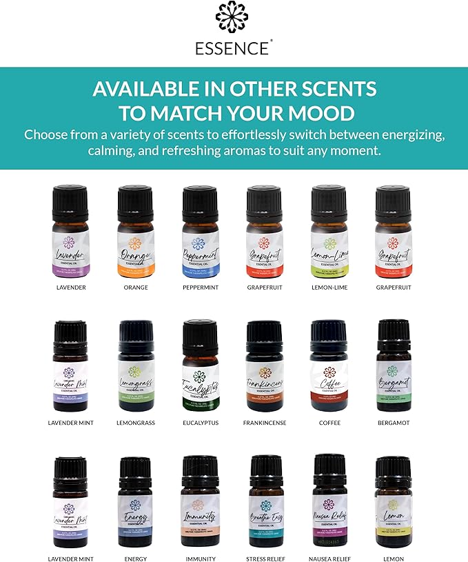 Essence Pearl Travel Case | Breathe Easy Essential Oil | Aromatherapy Nasal Diffuser & Essential Oil Carrying Case | Peppermint & Eucalyptus Blend | Travel-Friendly Kit | Black Pod