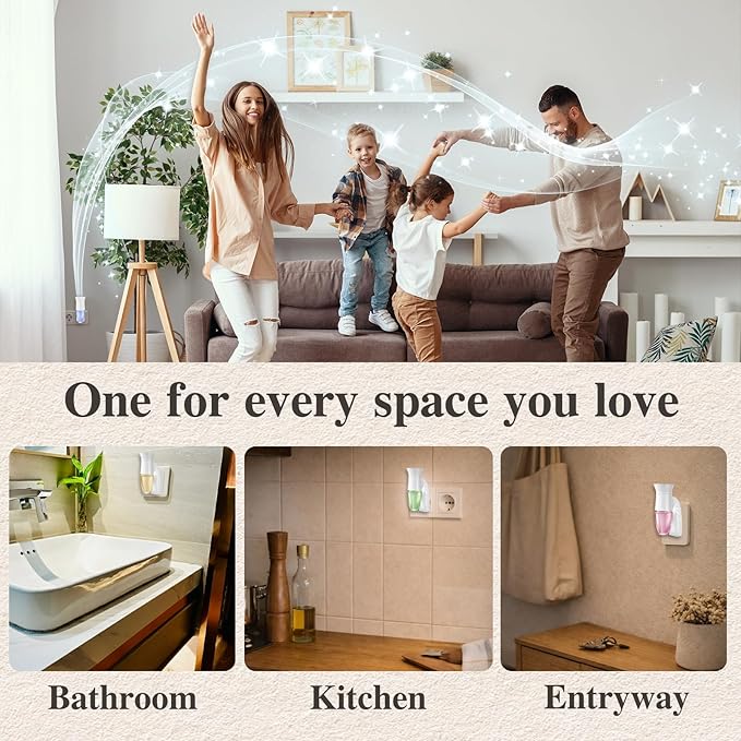 1 Pack Wall Fragrance Plug in with Night Light Compatible with Bath & Body Works Wallflowers, Plug in Aromatherapy Diffuser for Bedroom, Home Fragrance, Relaxing Atmosphere - White