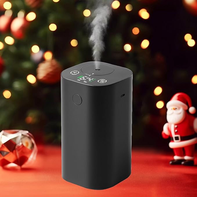 Waterless Diffuser for Essential Oil, Rechargeable Scent Diffuser Machine, 0.7 Fl.Oz./ 20mL Capacity, Mini Scent Air Machine, 4 Countdown Timers & 4 Mist Levels for Home, Room, Car, Office, Black