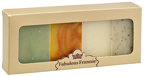 Fabulous Frannie Favorite's Essential Oil Herbal Soap Sampler Gift Set Includes Patchouli, Lavender, Tea Tree, and Peppermint - 2 Ounce (Pack of 4) …