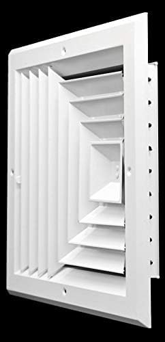 HVAC Premium 8 x 8 (in) HVAC Vent Cover - 3 Way Supply Grille - Duct Cover & Diffuser - Low Noise - for Ceiling - with Opposing Damper Blades [Outer Dimensions: 11'' Width