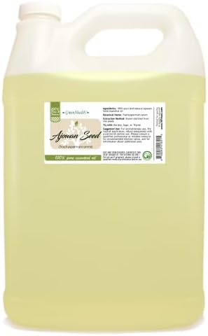 Ajowan Seed Oil - 128 fl oz (1 Gallon) Plastic Bottle w/Cap - 100% Pure Essential Oil - GreenHealth
