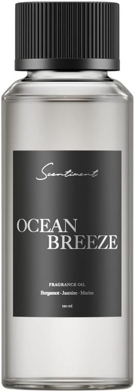 Scentiment Ocean Breeze Diffuser Oil – Bergamot, Lemon, Jasmine with Marine & Amber Scent for Diffusers, Fragrance Oil – 4.06 fl oz (120 mL)