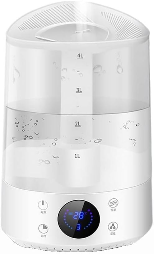 4L Humidifiers for Bedroom Large Room, Easy to Clean Humidifier Ultrasonic & Essential Oil Diffuser, Room Humidifier for Bedroom Baby Plant Cool Mist, Top Fill, Quiet, 360° Nozzle, Auto Off, Wh