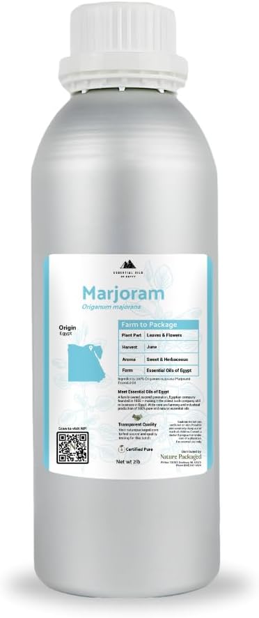 Marjoram Essential Oil - Aceite de Mejorana Direct from Egypt for Massage & Aromatherapy | Premium Therapeutic Grade (2lbs)