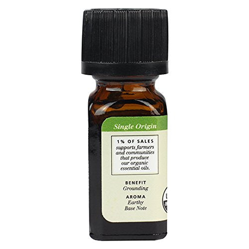 Aura Cacia Certified Organic Pure Vetiver Essential Oil, 0.25 fl. Oz