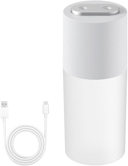 Mini Humidifier, 400ML Portable Air Diffuser with Night Light, Dual Spray Nozzles, 2 Mist Modes, Silent Car Humidifier for Office Home Bedroom