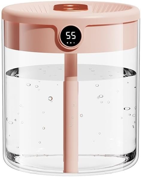 Generic 2L Anti Gravity Humidifier, Smart Bedroom Humidifier With Humidity Display, Anti Gravity Water Drop Cool Mist Diffuser, 3 Modes Dual Spray Mute Humidifier With Night Light. (Pink)