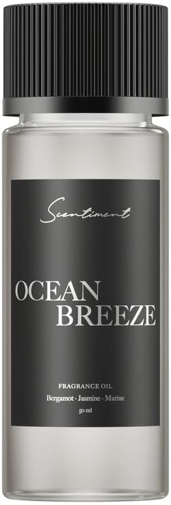 Scentiment Ocean Breeze Diffuser Oil – Bergamot, Lemon, Jasmine with Marine & Amber Scent for Diffusers, Fragrance Oil – 1.69 fl oz (50 mL)
