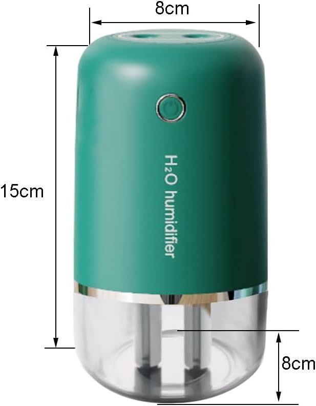 Cool Mist Humidifiers USB Desktop Humidifier with Night Light with 3 Mist Modes Low Energy Home Easy to Clean,for & Essential Oil Diffuser 360 Rotation Nozzle(Retro Green)
