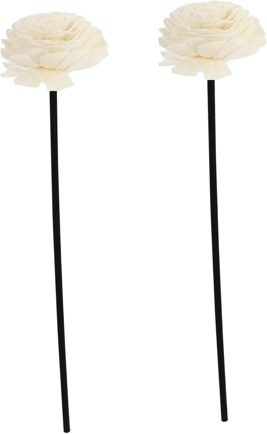 2Pcs Aroma Diffuser Sticks with Flower Design Essential Oil Volatile Rods for Home Fragrance Safe No Flame Required for Room Decoration and Scent Distribution