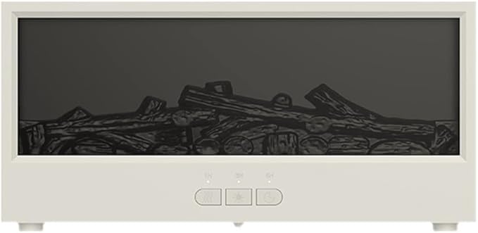 3D Flame Fireplace Aroma Diffuser with Remote, 150ml Humidifier for Essential Oils, Quiet Mist Maker with Dual Light Modes for Home Office(White)