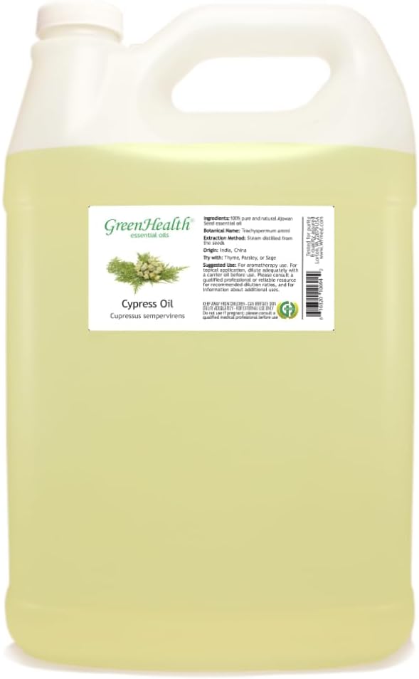 Cypress Essential Oil - 128 fl oz (1 Gallon) Plastic Bottle w/Cap - 100% Pure Essential Oil by GreenHealth