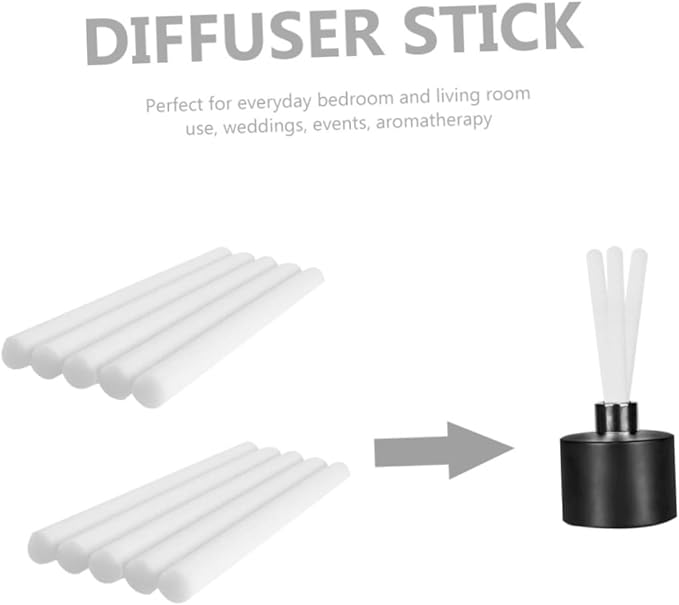 10Pcs Fiber Diffuse Sticks Aromatherapy Volatile Cotton Wands Oil Diffuser Reeds for Home Bathroom Fresh Scent Decoration and Fragrance