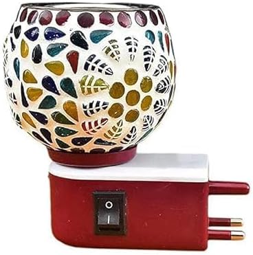 Electric Ceramic Multicolor Camphor Diffuser Incense Burner Holder Kapoor Dani with Night Lamp for Home by The Great Indian Store