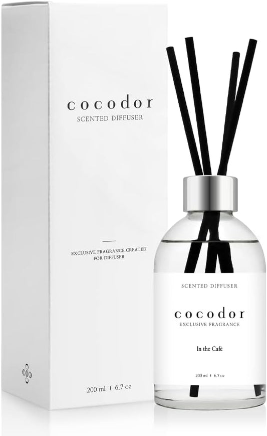 COCODOR White Label Reed Diffuser/in the Cafe/6.7oz(200ml)/Home Decor & Office Decor, Fragrance and Gifts, Aromatherapy