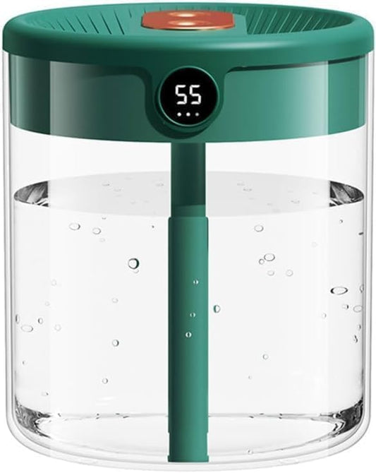 Generic 2L Anti Gravity Humidifier, Smart Bedroom Humidifier With Humidity Display, Anti Gravity Water Drop Cool Mist Diffuser, 3 Modes Dual Spray Mute Humidifier With Night Light. (Green)