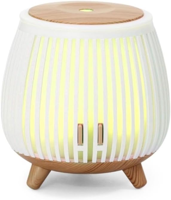 Humidifier and Essential Oil Diffuser with LED Mood Lighting, Low Noise, Auto Shut-Off, Compact USB Powered Aroma Air Freshener(White)