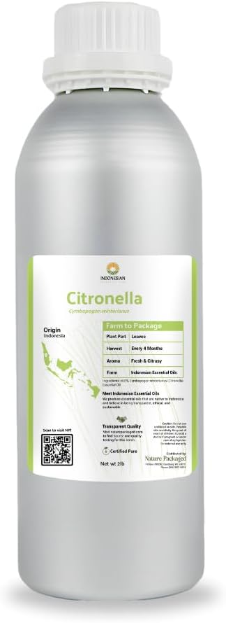 Citronella Essential Oil - Direct from Central Java, Indonesia - Pure Essential Oil for Diffusers and Aromatherapy | 100% Pure Therapeutic Grade (2lbs)