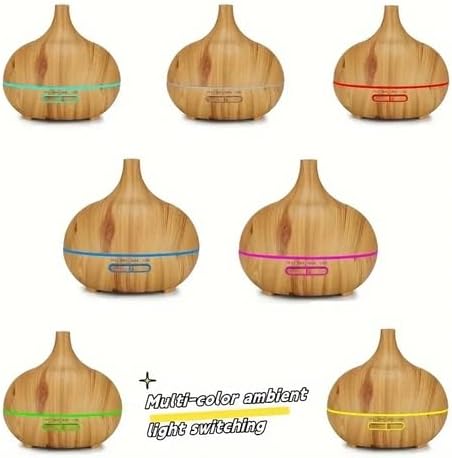 Essential Oil Scent Diffuser, 500ML Aroma Diffuser W/Remote Control, Large Fragrance Aromatherapy Diffuser, Mist Humidifier With LED Lights & Auto-Off for Bedroom & Home, W/6 Bottles of Essential Oils