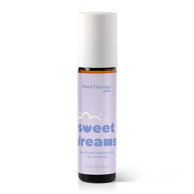 Plant Therapy Kids Sweet Dreams Essential Oil Blend Pre-Diluted Roll-On 10 mL (1/3 oz) 100% Pure, Soothing Aromatherapy for Relaxation and Better Sleep