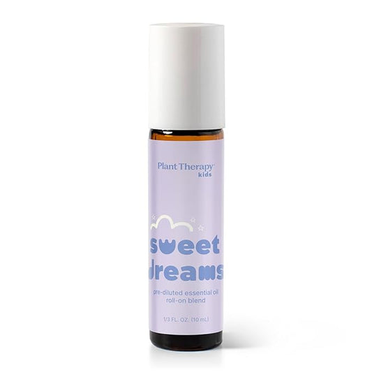 Plant Therapy Kids Sweet Dreams Essential Oil Blend Pre-Diluted Roll-On 10 mL (1/3 oz) 100% Pure, Soothing Aromatherapy for Relaxation and Better Sleep