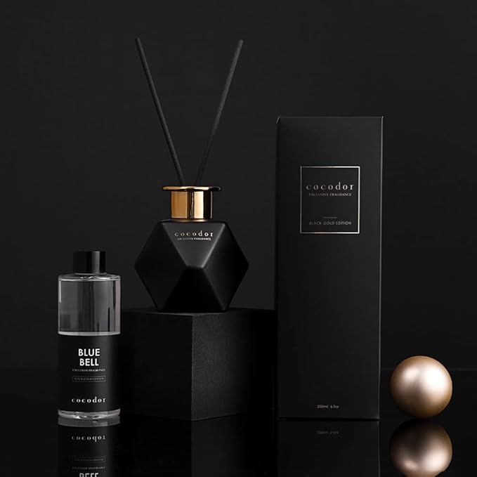 COCODOR Black Golden Reed Diffuser/Forest Cottage/6.7oz(200ml)/Home Decor & Office Decor, Fragrance and Gifts, Aromatherapy, Mother's Day