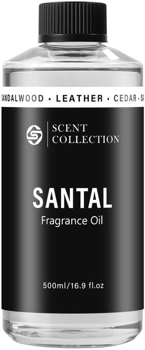 Luxury Hotel Scent Santal 500ml/16.9Fl oz Diffuser Oil Waterless Essential Aromatherapy for Cold Air & Car Diffusers – Long Lasting Refill for Large Room & Home - Signature Sandalwood