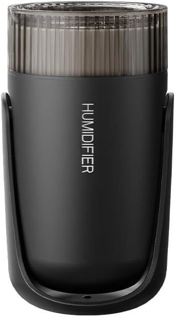 Mini Humidifier with LED Starry Sky Projector, 2 Mist Modes, Silent Operation, USB Powered (black)