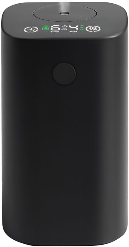 Waterless Diffuser for Essential Oil, Rechargeable Scent Diffuser Machine, 0.7 Fl.Oz./ 20mL Capacity, Mini Scent Air Machine, 4 Countdown Timers & 4 Mist Levels for Home, Room, Car, Office, Black