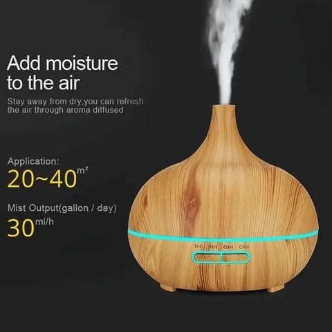 Essential Oil Scent Diffuser, 500ML Aroma Diffuser W/Remote Control, Large Fragrance Aromatherapy Diffuser, Mist Humidifier With LED Lights & Auto-Off for Bedroom & Home, W/6 Bottles of Essential Oils