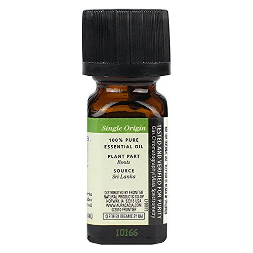 Aura Cacia Certified Organic Pure Vetiver Essential Oil, 0.25 fl. Oz